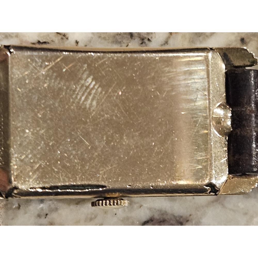 Vintage‎ Tavannes Art Deco Watch Shock Gold Tone Clamshell Case Needs Service - Picture 6 of 15